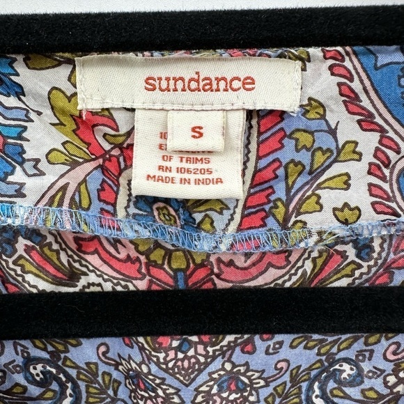 SUNDANCE PAISLEY SILK BEADED woman’s pullover blouse. SM - Picture 4 of 11